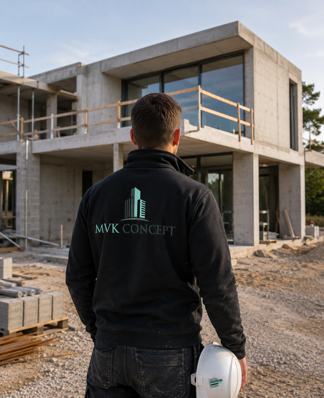 employe sur une construction neuve